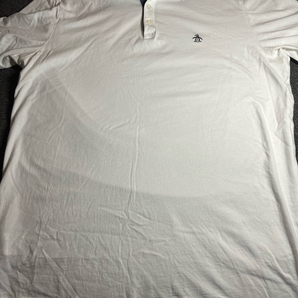 An Original Penguin White Polo With Blue Accents Men’s Size L